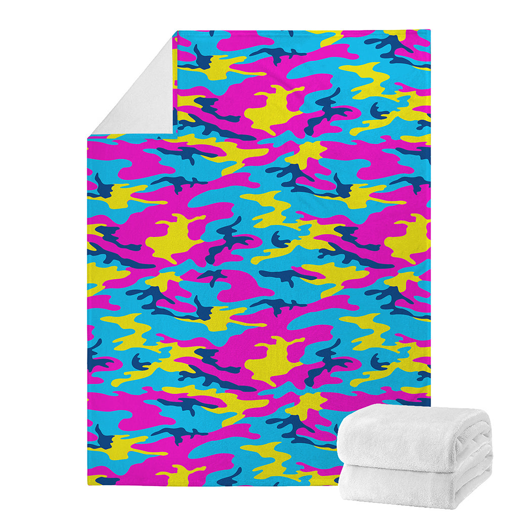 Neon Camouflage Print Blanket