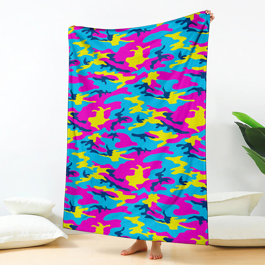 Neon Camouflage Print Blanket