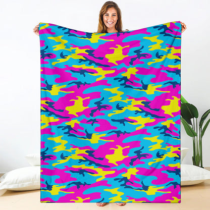 Neon Camouflage Print Blanket