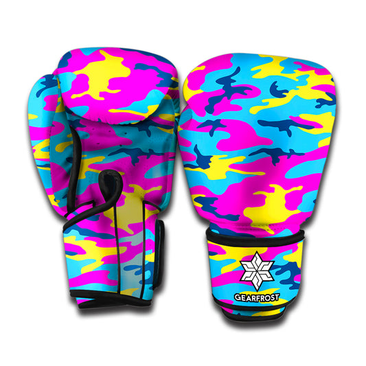 Neon Camouflage Print Boxing Gloves