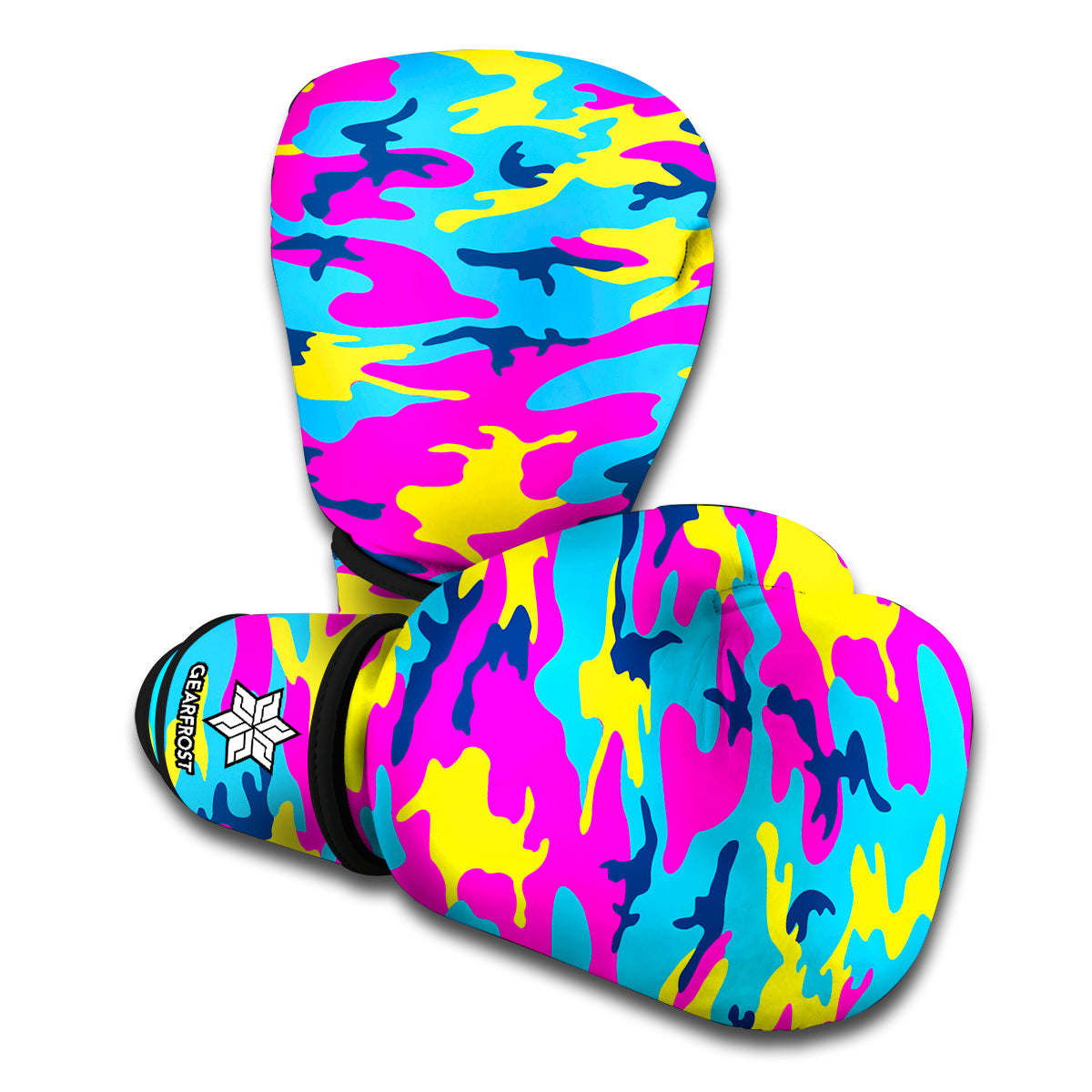 Neon Camouflage Print Boxing Gloves