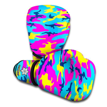 Neon Camouflage Print Boxing Gloves