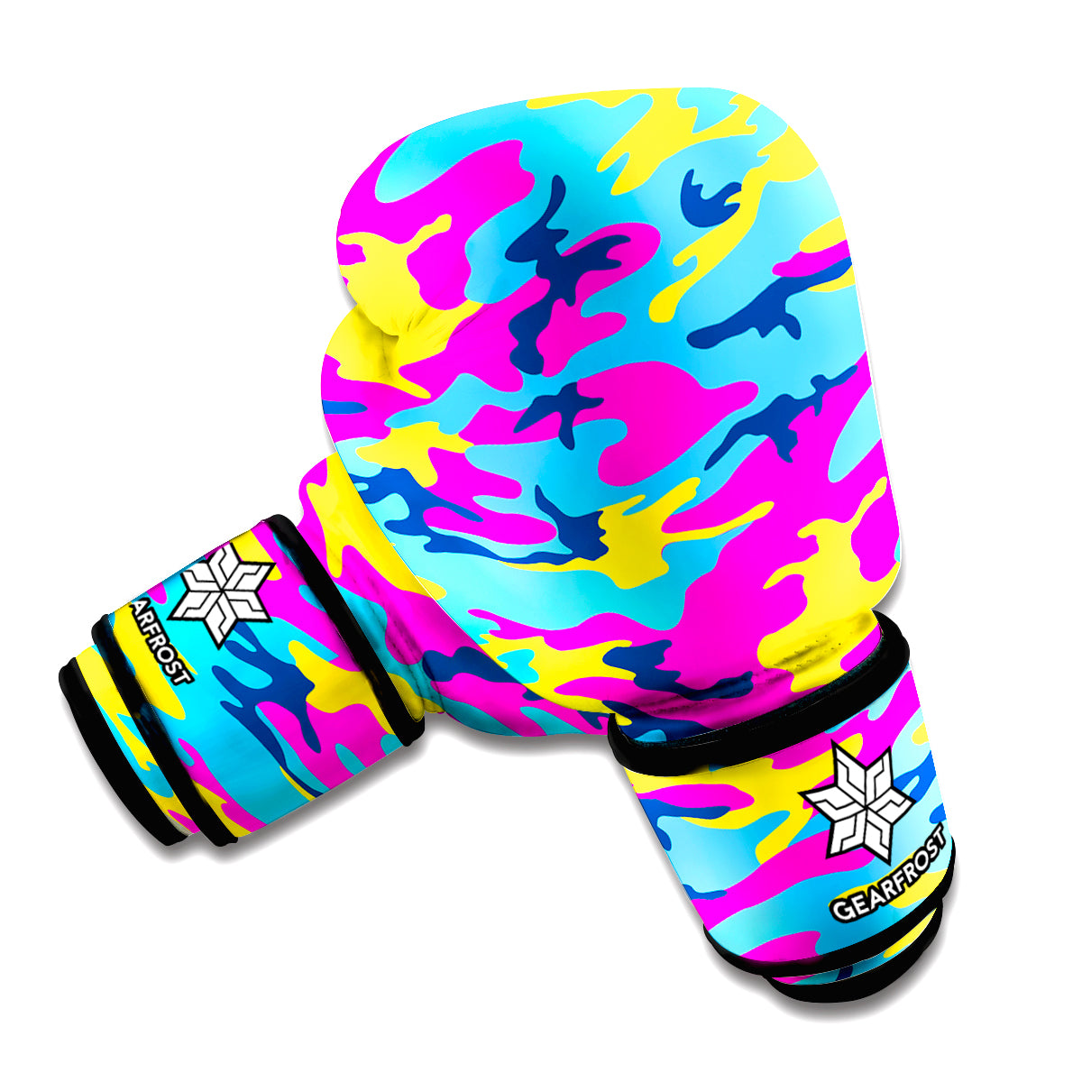 Neon Camouflage Print Boxing Gloves