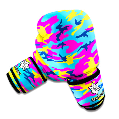 Neon Camouflage Print Boxing Gloves