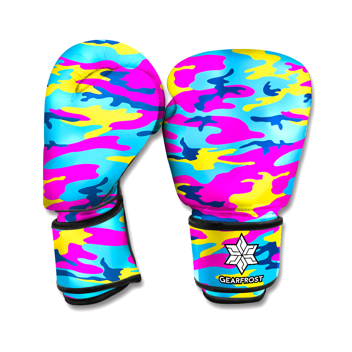Neon Camouflage Print Boxing Gloves