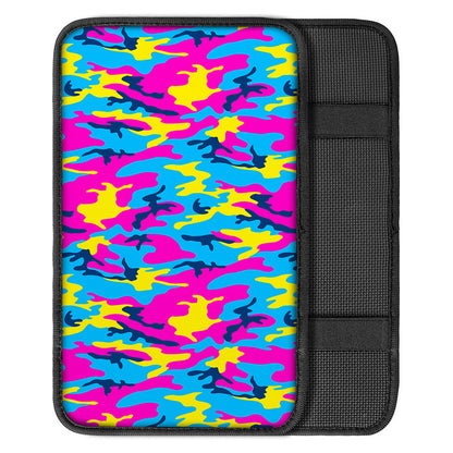 Neon Camouflage Print Car Center Console Cover