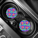 Neon Camouflage Print Car Coasters