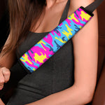 Neon Camouflage Print Car Seat Belt Covers