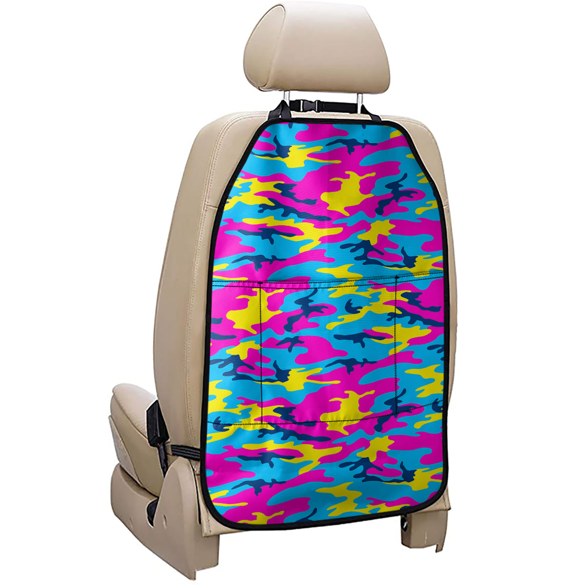 Neon Camouflage Print Car Seat Organizers