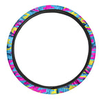 Neon Camouflage Print Car Steering Wheel Cover