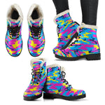 Neon Camouflage Print Comfy Boots GearFrost