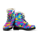 Neon Camouflage Print Comfy Boots GearFrost