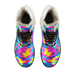Neon Camouflage Print Comfy Boots GearFrost