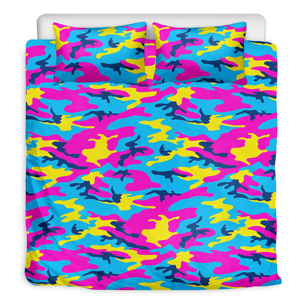 Neon Camouflage Print Duvet Cover Bedding Set