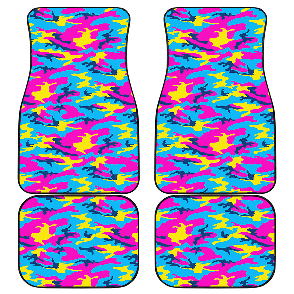 Neon Camouflage Print Front and Back Car Floor Mats