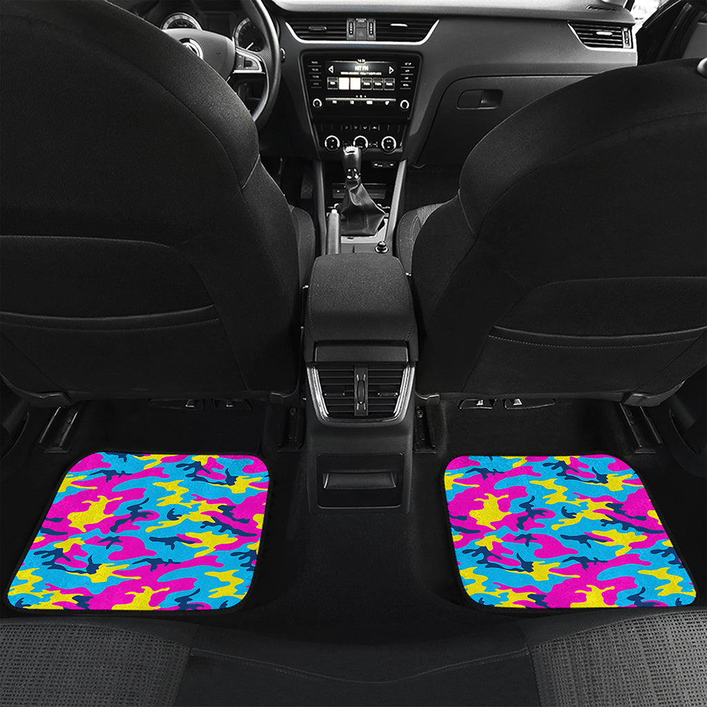 Neon Camouflage Print Front and Back Car Floor Mats