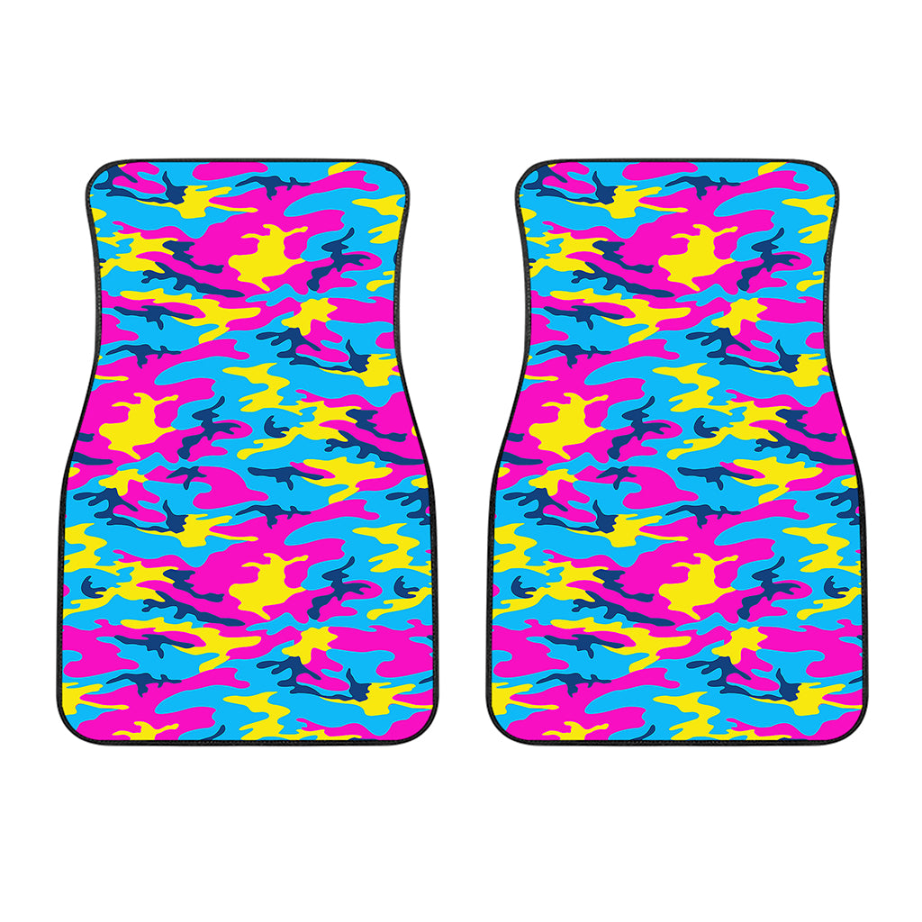 Neon Camouflage Print Front Car Floor Mats