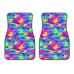 Neon Camouflage Print Front Car Floor Mats