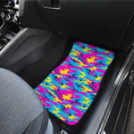 Neon Camouflage Print Front Car Floor Mats