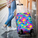 Neon Camouflage Print Luggage Cover GearFrost