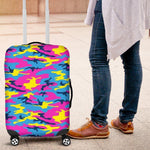 Neon Camouflage Print Luggage Cover GearFrost