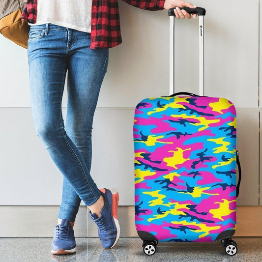 Neon Camouflage Print Luggage Cover GearFrost
