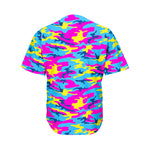 Neon Camouflage Print Men's Baseball Jersey