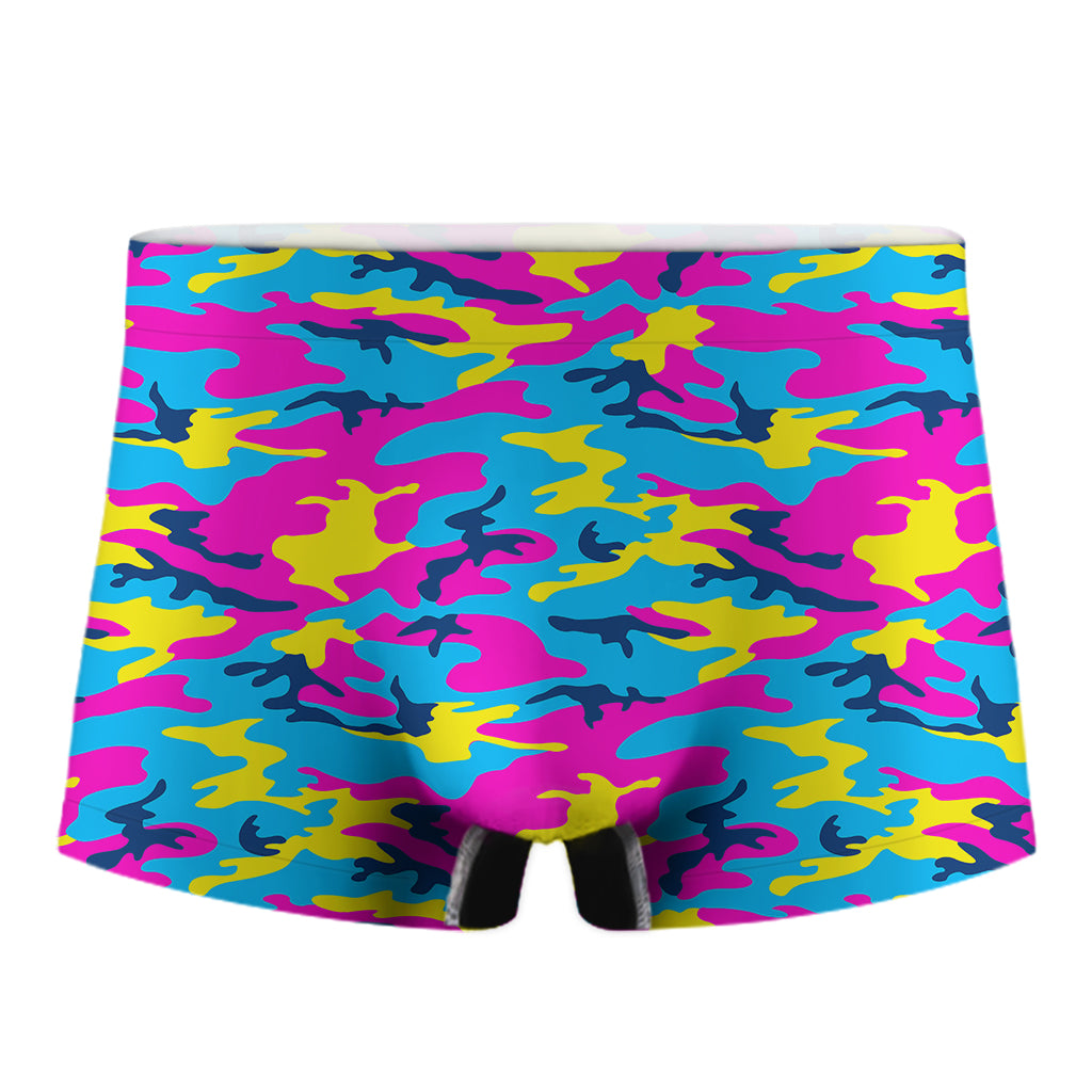 Neon Camouflage Print Men's Boxer Briefs