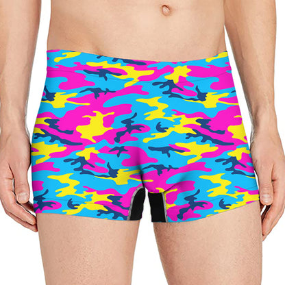 Neon Camouflage Print Men's Boxer Briefs