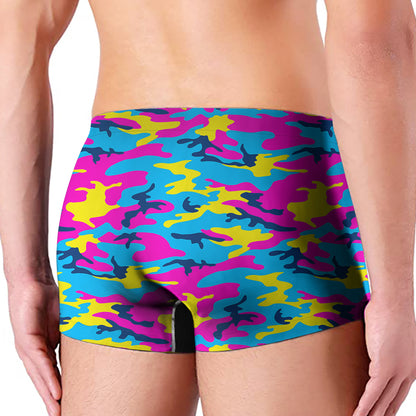 Neon Camouflage Print Men's Boxer Briefs