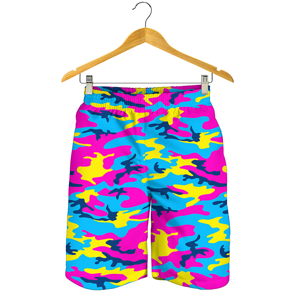 Neon Camouflage Print Men's Shorts