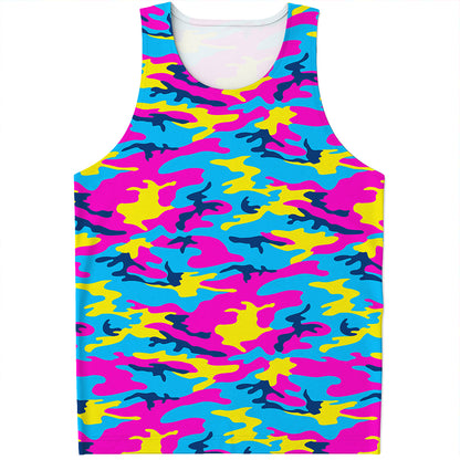 Neon Camouflage Print Men's Tank Top