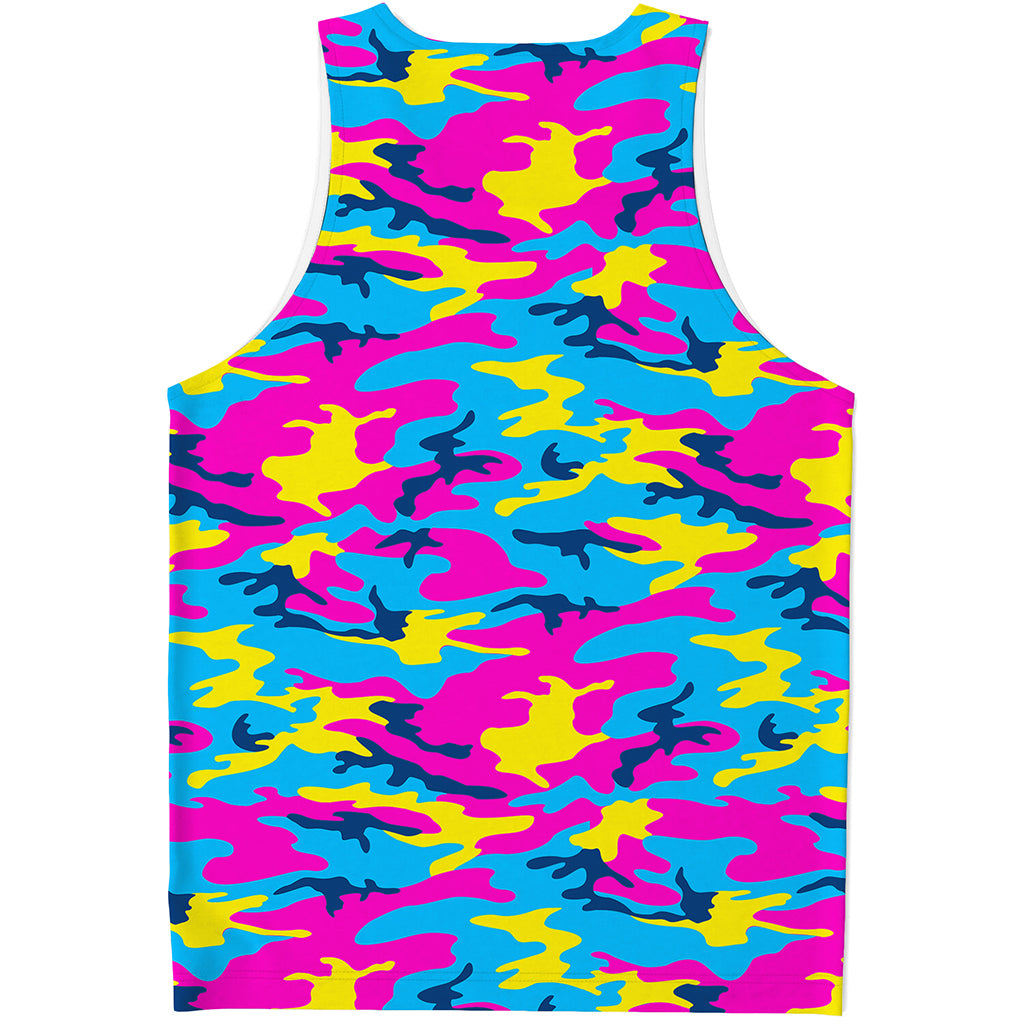 Neon Camouflage Print Men's Tank Top