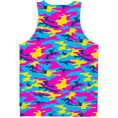 Neon Camouflage Print Men's Tank Top