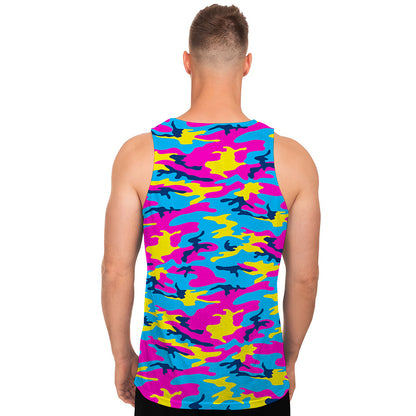 Neon Camouflage Print Men's Tank Top