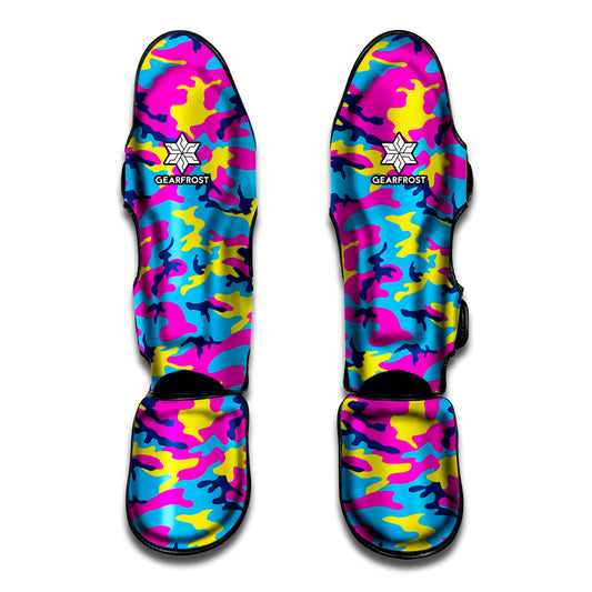 Neon Camouflage Print Muay Thai Shin Guard
