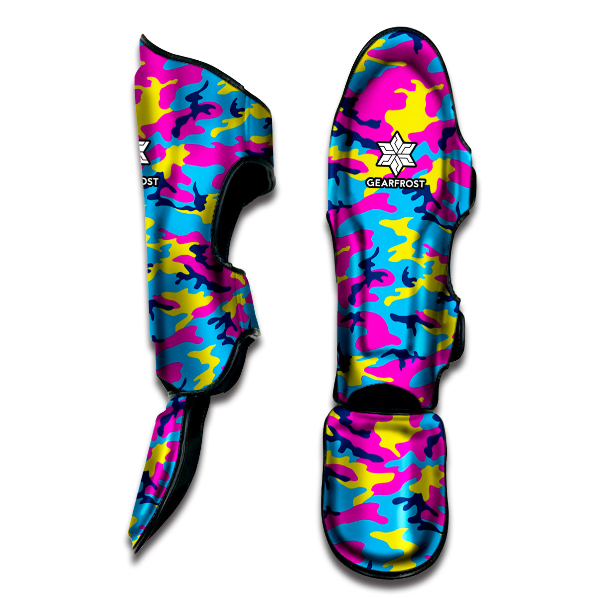 Neon Camouflage Print Muay Thai Shin Guard