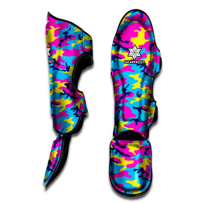 Neon Camouflage Print Muay Thai Shin Guard