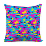 Neon Camouflage Print Pillow Cover