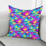 Neon Camouflage Print Pillow Cover