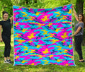 Neon Camouflage Print Quilt