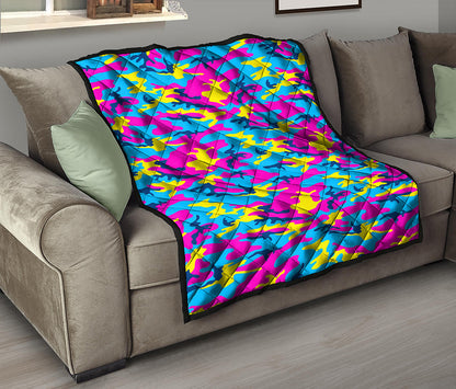 Neon Camouflage Print Quilt