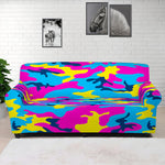 Neon Camouflage Print Sofa Cover
