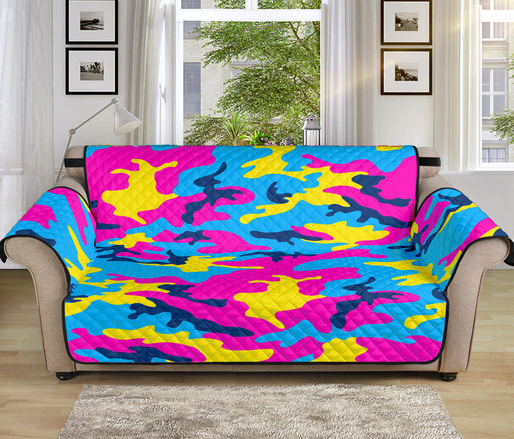 Neon Camouflage Print Sofa Protector