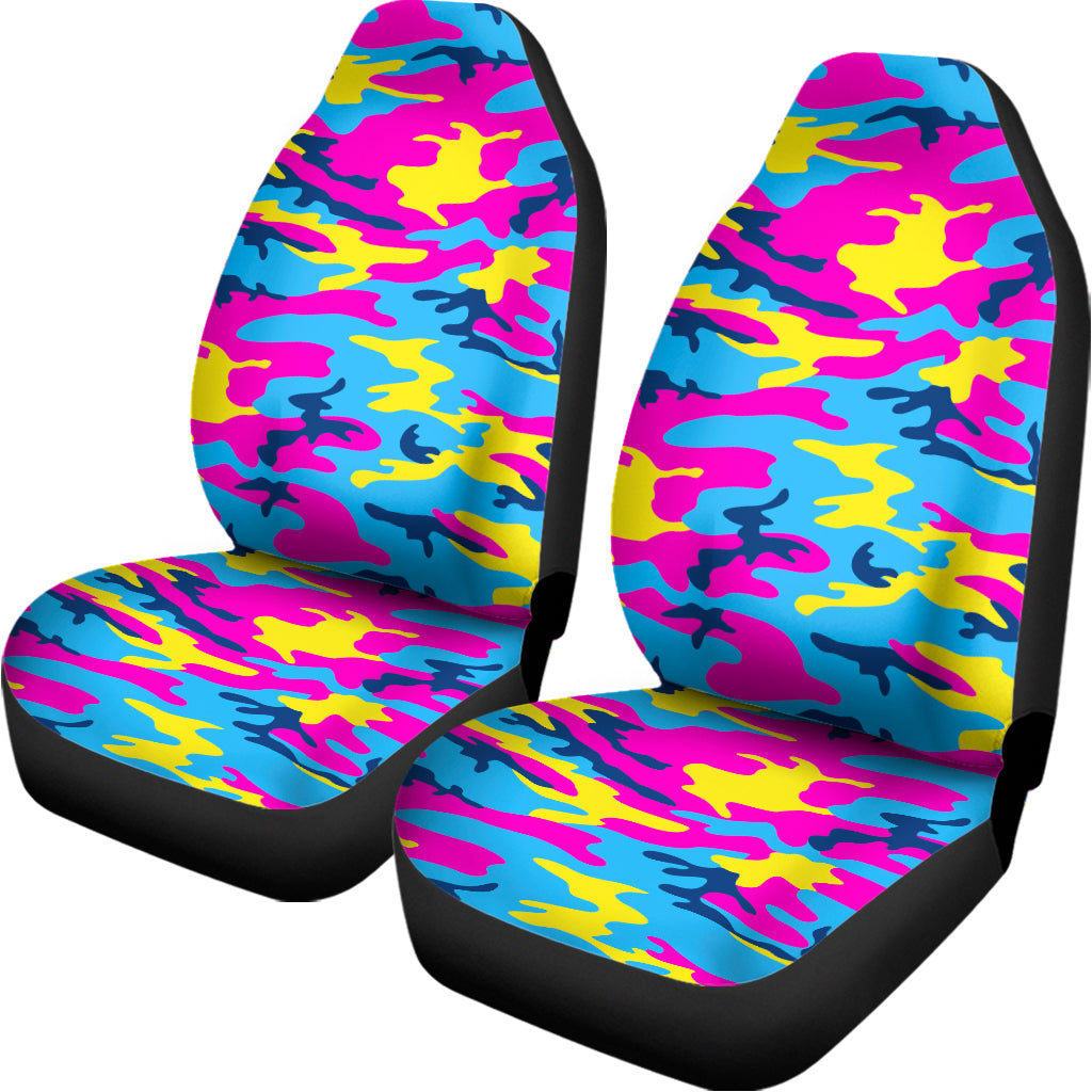 Neon Camouflage Print Universal Fit Car Seat Covers