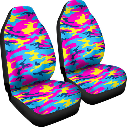 Neon Camouflage Print Universal Fit Car Seat Covers