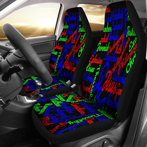 Neon Christian Text Universal Fit Car Seat Covers GearFrost