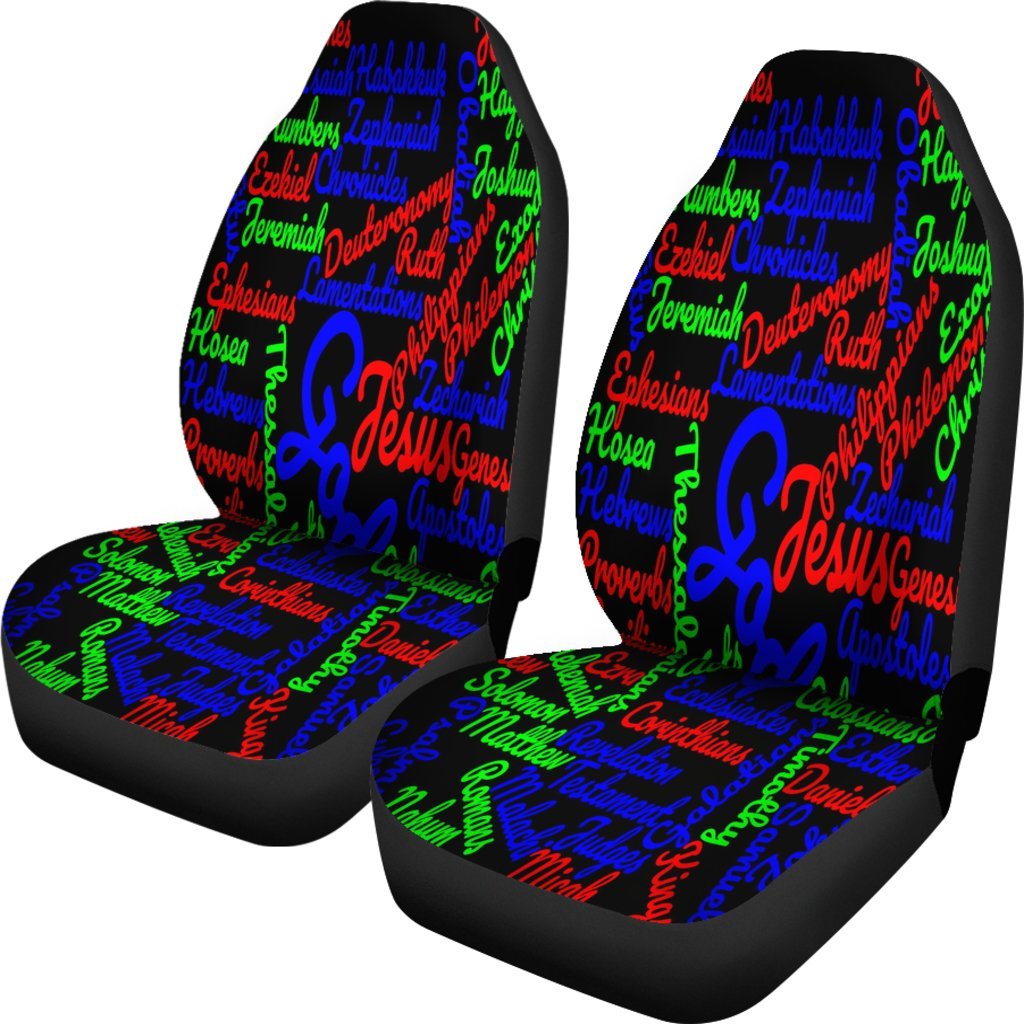 Neon Christian Text Universal Fit Car Seat Covers GearFrost