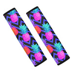 Neon EDM Zig Zag Pineapple Pattern Print Car Seat Belt Covers