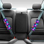 Neon EDM Zig Zag Pineapple Pattern Print Car Seat Belt Covers